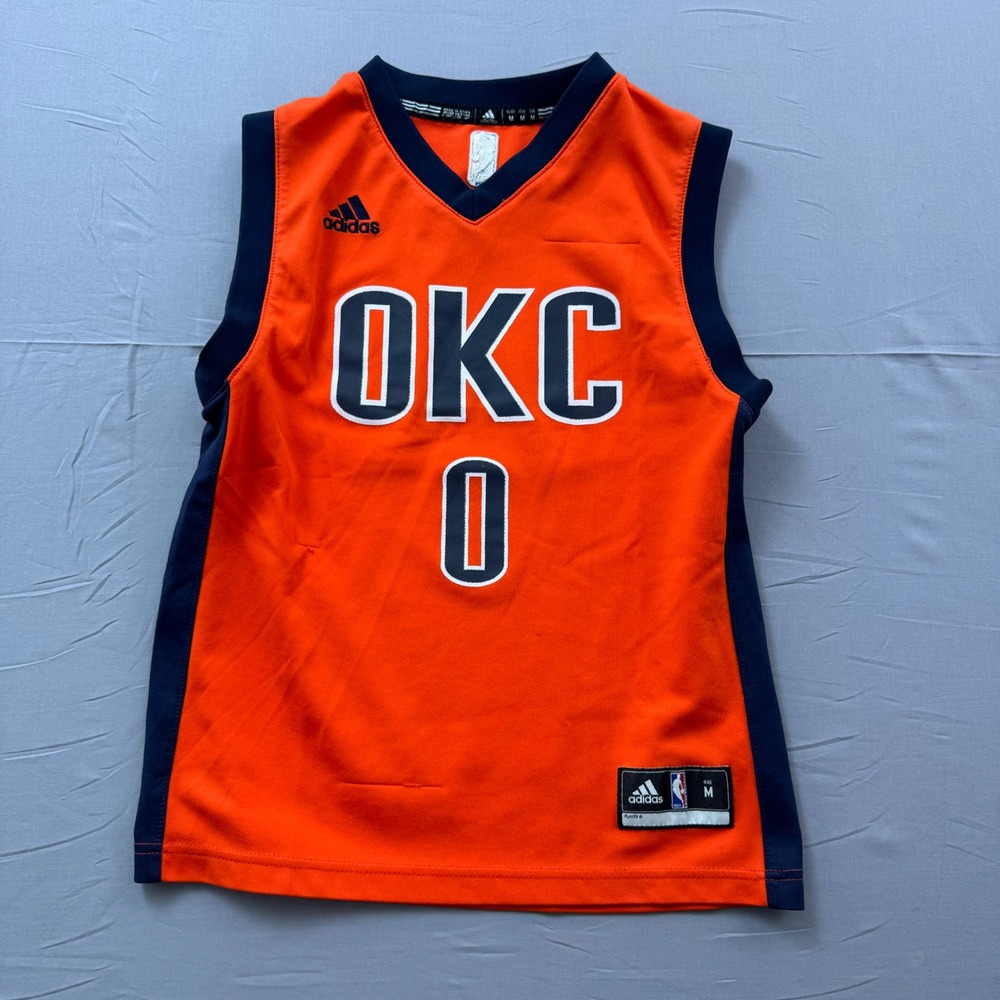Adidas NBA Oklahoma City Thunder Russell Westbrook 0 Jersey Orange Youth Medium
